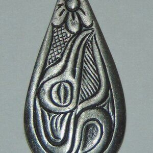 TSIMSHIAN HUMMINGBIRD PENDANT designed by ALEX HELIN Pewter 1.5" Icon